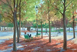 Le Jardin du Tuileries by Charles Rowbotham - Original Painting on Board sized 17x12 inches. Available from Whitewall Galleries